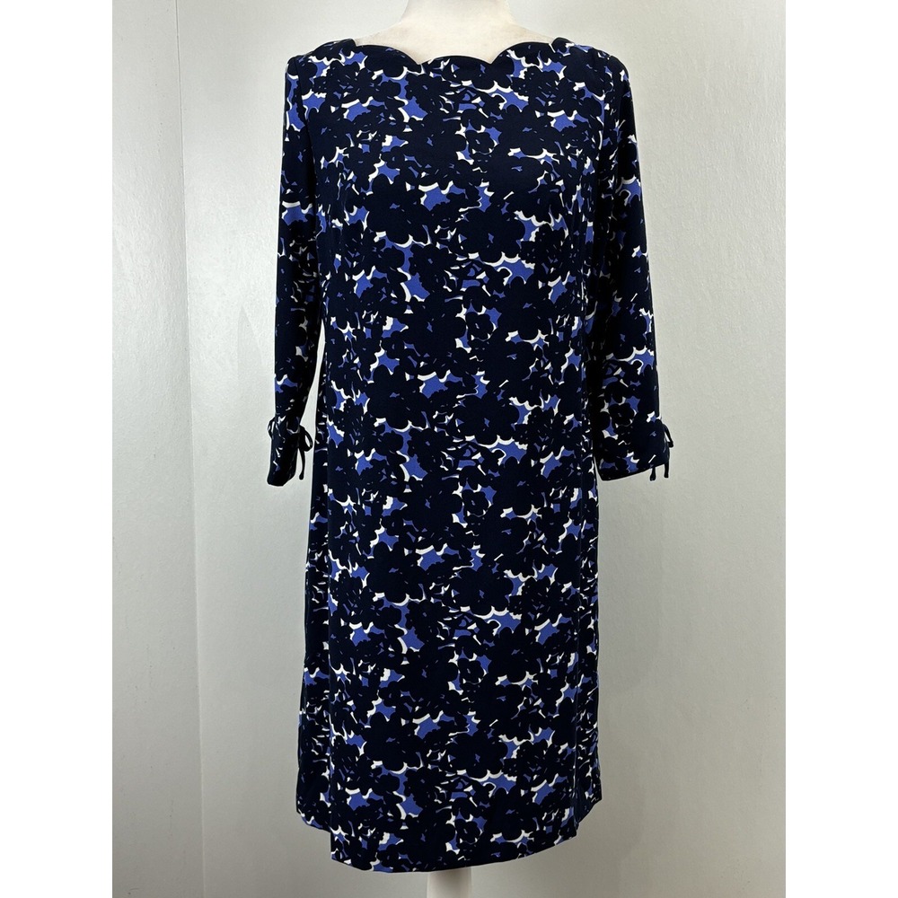 NEW! Talbots Shift Dress Sz 2 Scalloped Neckline 3/4 Sleeves Comfort Career